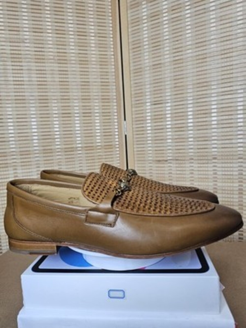 Kurt Geiger London Ali Woven Bit Loafers Men's Brown Leather US 11 EU 45 Portuga